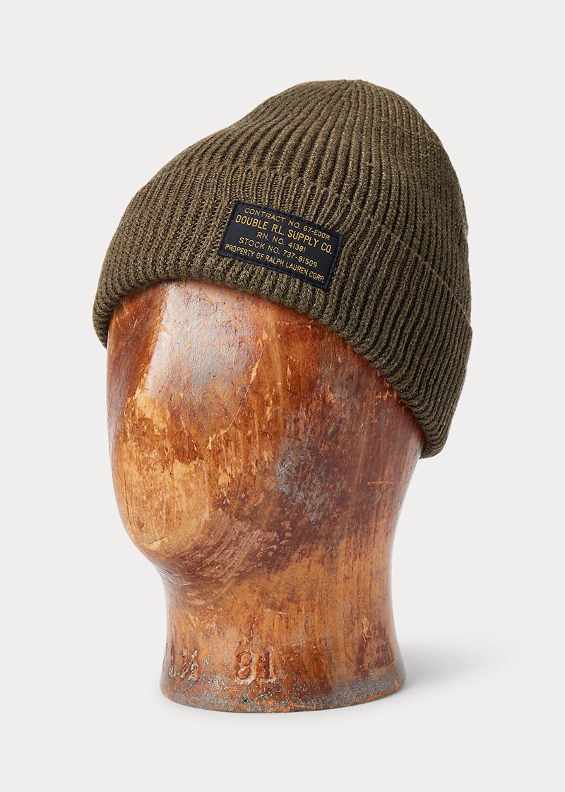 Gorra RRL Hombre Cotton Watch Beanie Chile Verde Oliva UHDQE-9143